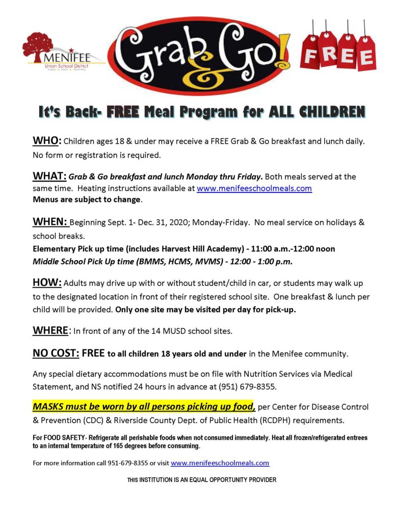 FREE MEALS 9 4