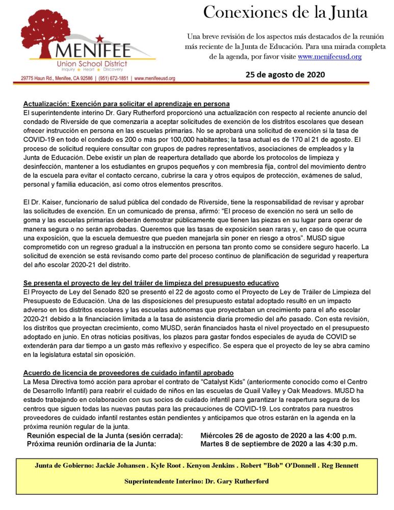 Board Connection Spanish