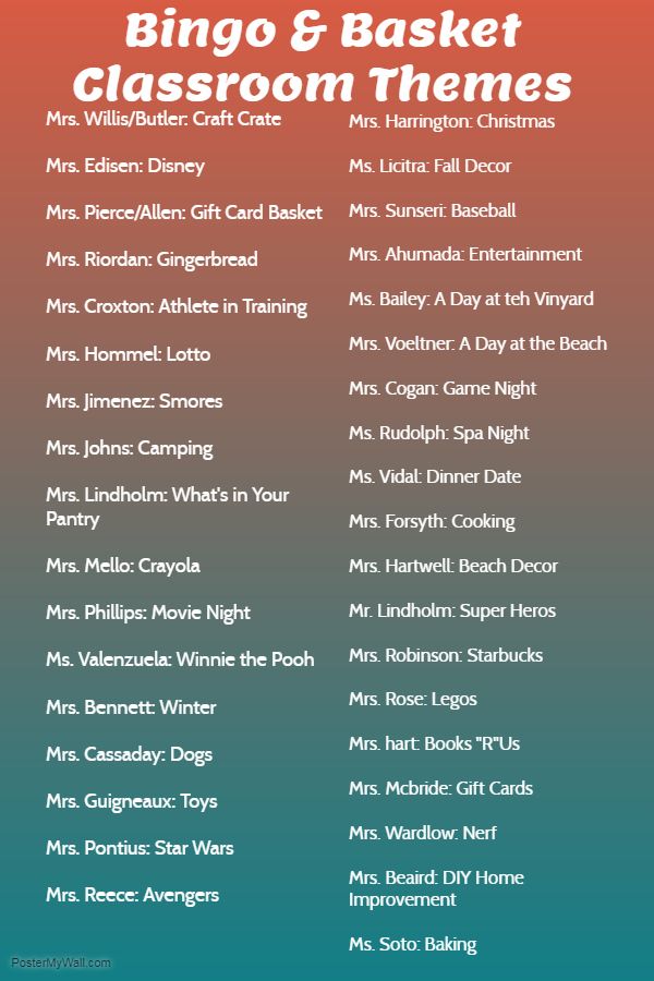 Classroom Basket Themes